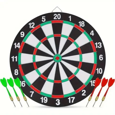Dart Board Set, 4/6 Soft Tip Darts, Hangable - Safe Dart Game Set, Indoor/Outdoor Relaxation Activities, Ideal for Competition and Gaming, Games for Family and Friends, Relieves Eye Strain, Darts Sets