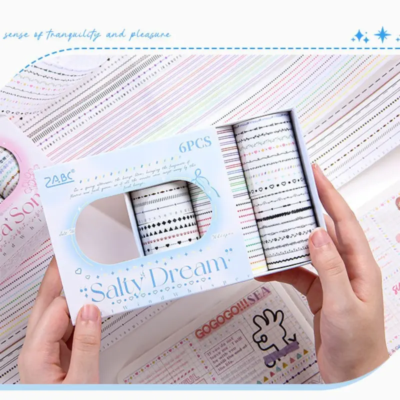 Clear Salt Time Cut Film Tape, Handmade Journaling Tape, Cross-Border Washi Tape, Sticker Tape, Handwritten Notebook Tape