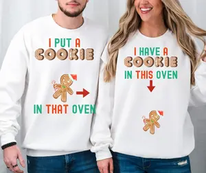 Christmas Pregnancy Announcement Sweatshirts: We have a Cookie I Put a Cookie in Oven Matching Set
