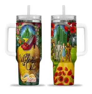 Wizzard Oz Yellow Brick Road Tumbler 40oz, Ruby Slippers Journey Drinkware For Men Women, Car Cup Portables, Classic Cinema Fan Gift | 100426.C15924.ID00