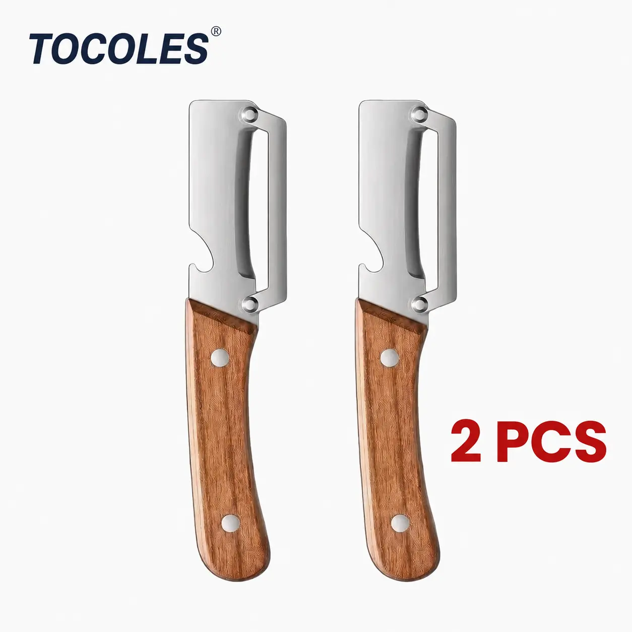 Wooden-Handled Vegetable & Fruit Peeler for Peeling, Stainless Steel Blade Kitchen Utensil with Built-In Bottle Opener, Ergonomic Kitchen Gadget, Utensils