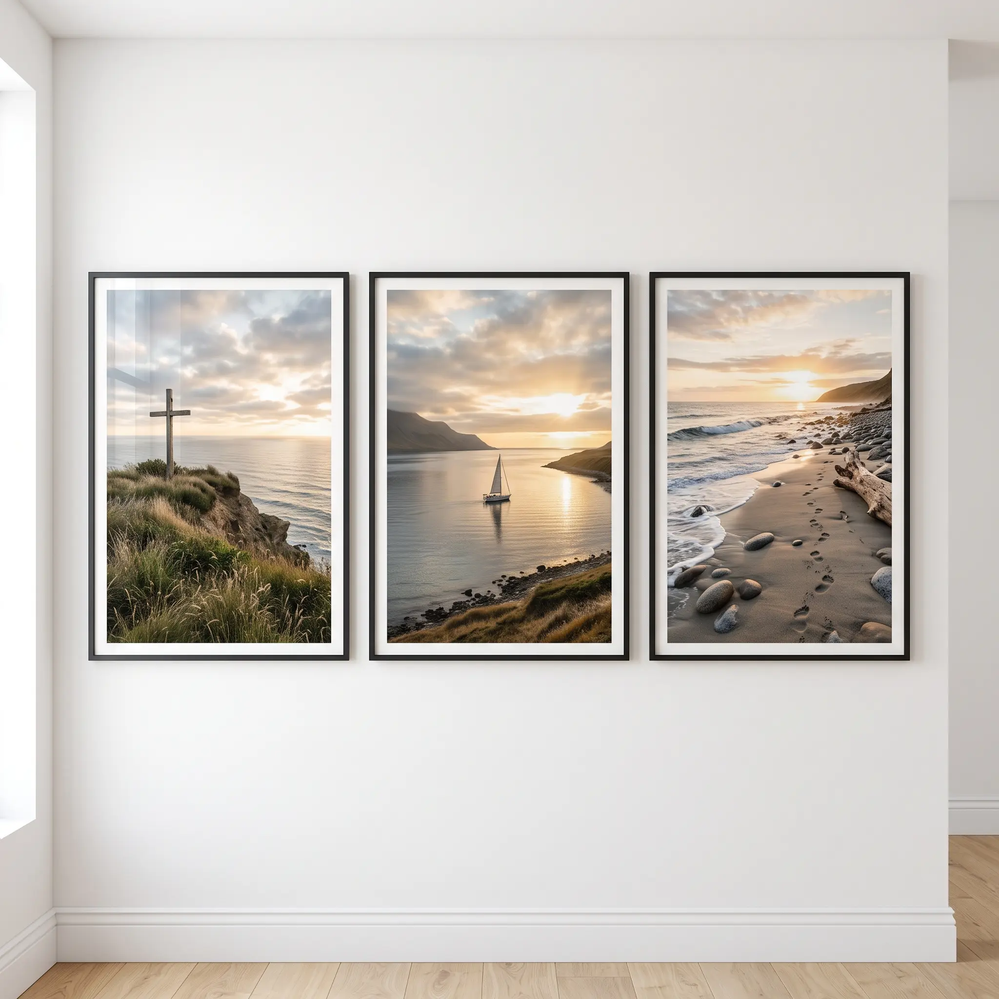 Poster Set of 3 [Unframed] Amazing Grace | Christian Landscape | Gift for Christians