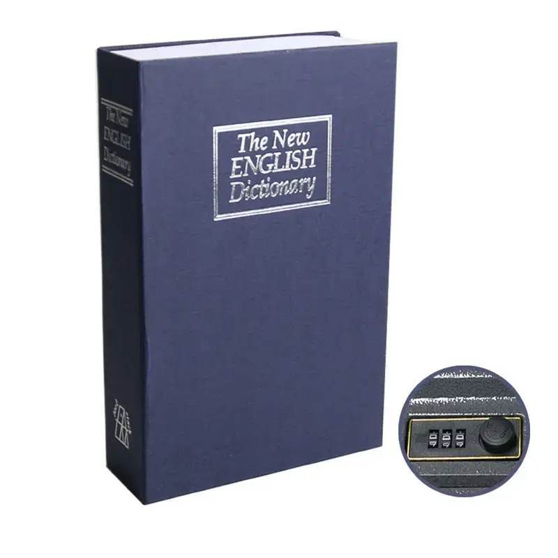 Realistic Simulation Dictionary Diversion Book Safe, 3-Digit Combination Lock Hidden Security Safe, Portable Secret Storage Lock Box for Hiding Valuables, Home Office Anti-Theft Safe