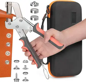 Heavy Duty Snap Fastener Tool with Case, Button Snap Replacement Kit Snap Tool with 80 Sets Metal Snaps Buttons for Fastening/Boat Cover/Tarps/Canvas/DIY/Leather/Sewing/Repair/Fabric