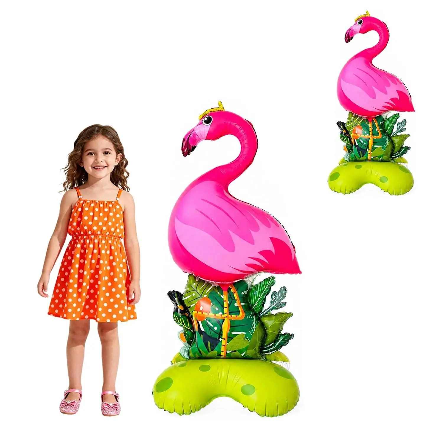 2 Pack 60 Inch Large Standing Foil Balloon For Summer Tropical Themed Parties Decorations (Flamingo)