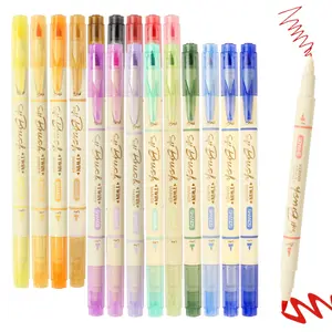 Arts Sign Brush Pen,Dual Tip Soft Brush & Fine TipMarker Felt Tip Water Based Ink Color Pens 18 Assorted Pastel Colors Great for Lettering, Journaling, Calligraphy, Writing Pen Watercolor Pens Art Markers Set