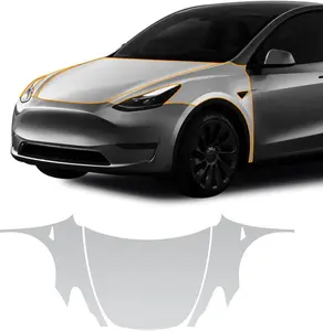 for Tesla Model Y 2020-2023 PPF Precut Gloss Clear Car Paint Protective Film Self Healing TPU HD Film Scratch Protector Exterior Accessories (Hood + Fender)