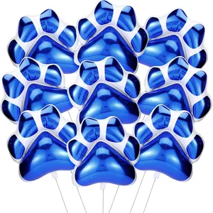 9 Pcs 28 X 26 Inch Blue Dog Paw Balloons Paw Print Foil Balloons Large Puppy Birthday Party Supplies For Baby Shower Pets Dog Themed Party Decorations