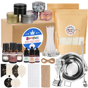 Blingfun Candle Making Full Kit, Includes 2Lb Soy Wax, 50 Wicks, 50 Wick Stickers, 6 Candle Jars, 6 Essential Oils and Color Dye And Other Supplies For Making Scented Candle and Candle Crafting Products, Halloween