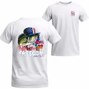 Taste Like Freedom T-Shirt – Patriotic Fish & Dessert Graphic Tees, 4th of July Vibes, Unisex Casual Top, Trending TikTok, Menswear Top