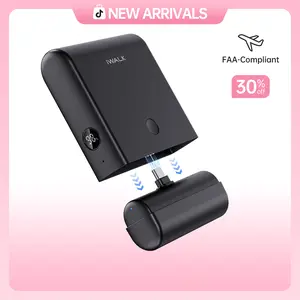 iWALK 13500mAh 2-in-1 Power Bank with Detachable Mini Charger, 20W PD Fast Charging, Case-Friendly for iPhone 17/16/15 & iPad, Samsung Mobile Devices, Compact USB-C Cable, USB Rechargeable Battery, Electronics Accessories Smartphone