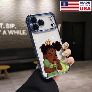 Black Princess Tiana The Princess and the Frog Funny Baby Aesthetic Design Pattern Casing For iPhone 17 16 15 14 13 12 Samsung 22 23 24 25 Plus Pro Max Ultra Soft Silicon TPU Shockproof Protector Vintage Unique Fashion Mobile Phone Case