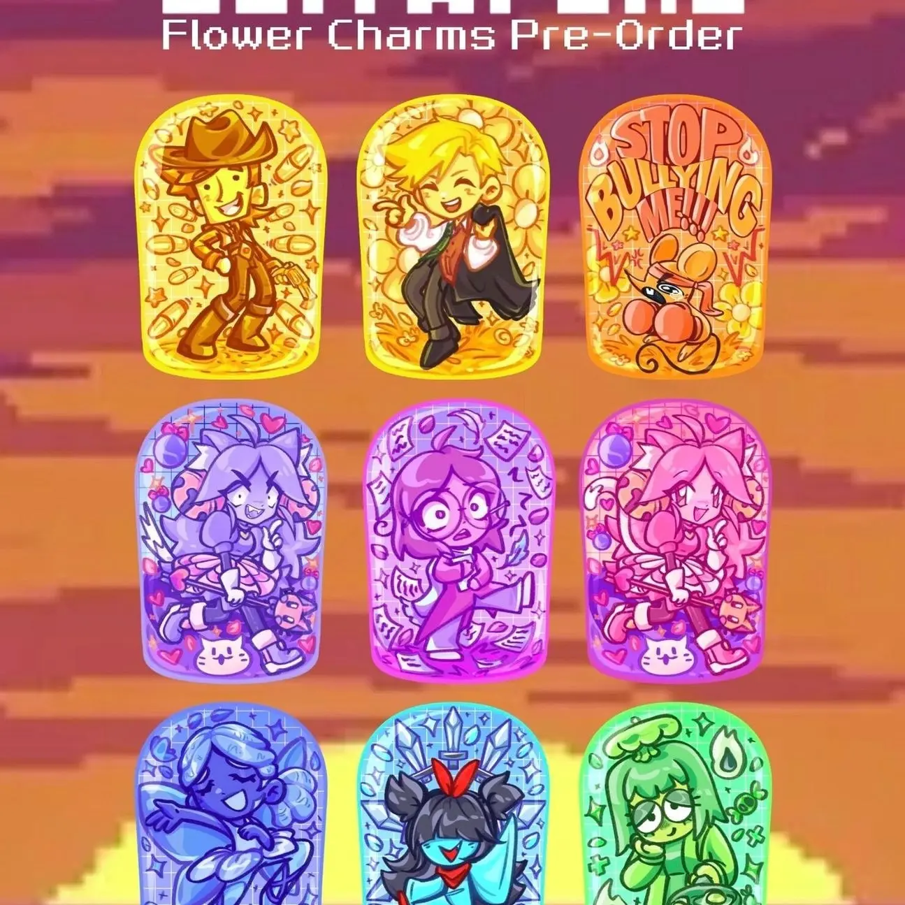 Deltarune Chapter 5 Charm Double-Sided | Human Flowers | Acrylic Keychain Indie Gift