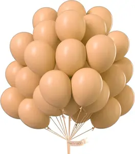 PartyWoo Nude Balloons 50 pcs 12 Inch Beige Apricot Cream Boho Latex Neutral Helium Balloons for Thanksgiving Graduation Baby Shower Boho Theme Birthday Party Decorations Nude-Y103
