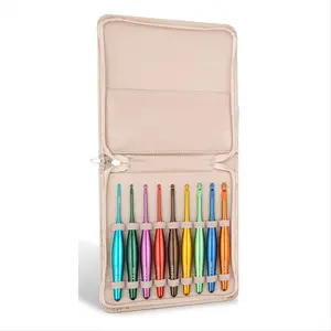 Crochet Hooks Ergonomic, 9Pcs Hand-Polished Aluminum Crochet Needles (3.5mm-8mm), Streamline Crochet Hooks for Christmas New Year Home Use