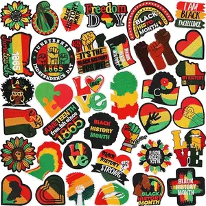 Patches - ️36pcs Black History Month Iron On Patches Proud Embroidered Sew Applique Repair Patch Black Power Black Lives Matter Activity Supplies DIY Crafts for Clothing Jacket Jeans Pants Dress Backpack Hat