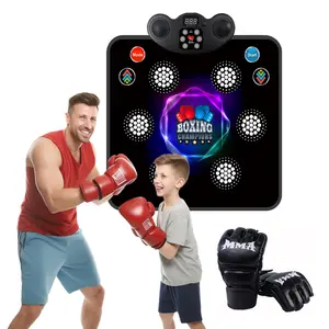 HTASKTEXEH 2025 Wall Mounted Musical Boxing Trainer, 9 Modes, 420 Levels, 7 Lights, Wall Mounted, Includes Boxing Gloves, Dual Purpose Boxing and Dance, Memory and Reaction Training Equipment