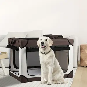 Yarsca Collapsible Dog Crate, 36 Inch/42 Inch Portable Travel Dog Crate, 4-Door Folding Soft Dog Kennel with Breathable Mesh Windows & Soft Mat, for Indoor & Outdoor Use, 36" L x 25" W x 25" H