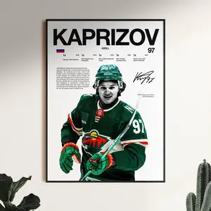 Kirill Kaprizov Poster, Minnesota Wild Wall Print, Hockey Print, Ice Hockey Print, Hockey Fan Gift, Sports Decor, Hockey Room Print