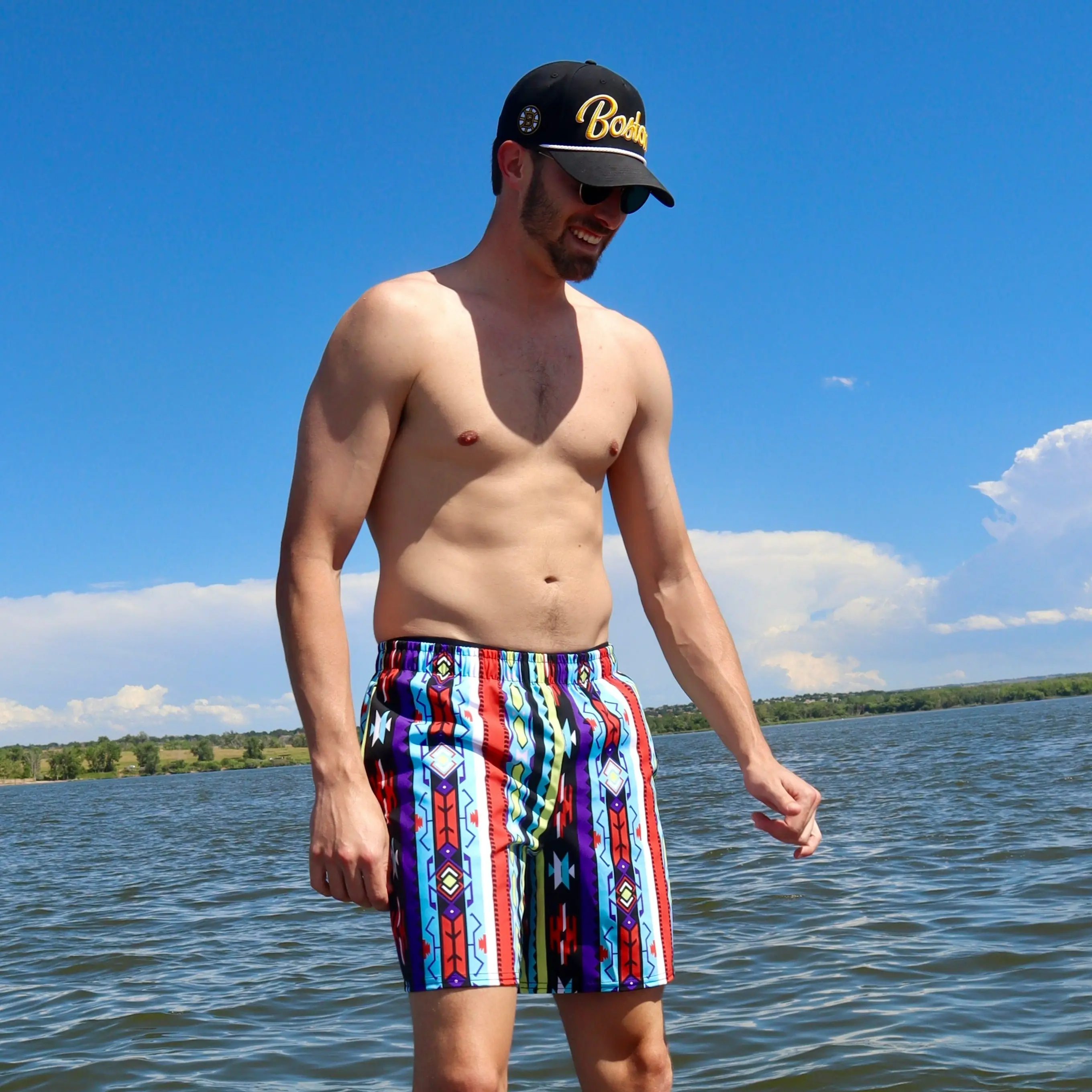 Ugly '90s Country Groovy Swim Trunks