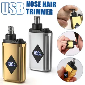 2-in-1 Electric Nose Hair Trimmer Clipper, Mini Portable , USB Rechargeable Trimmer for Ear And Nose Haircut Machine,LED Display