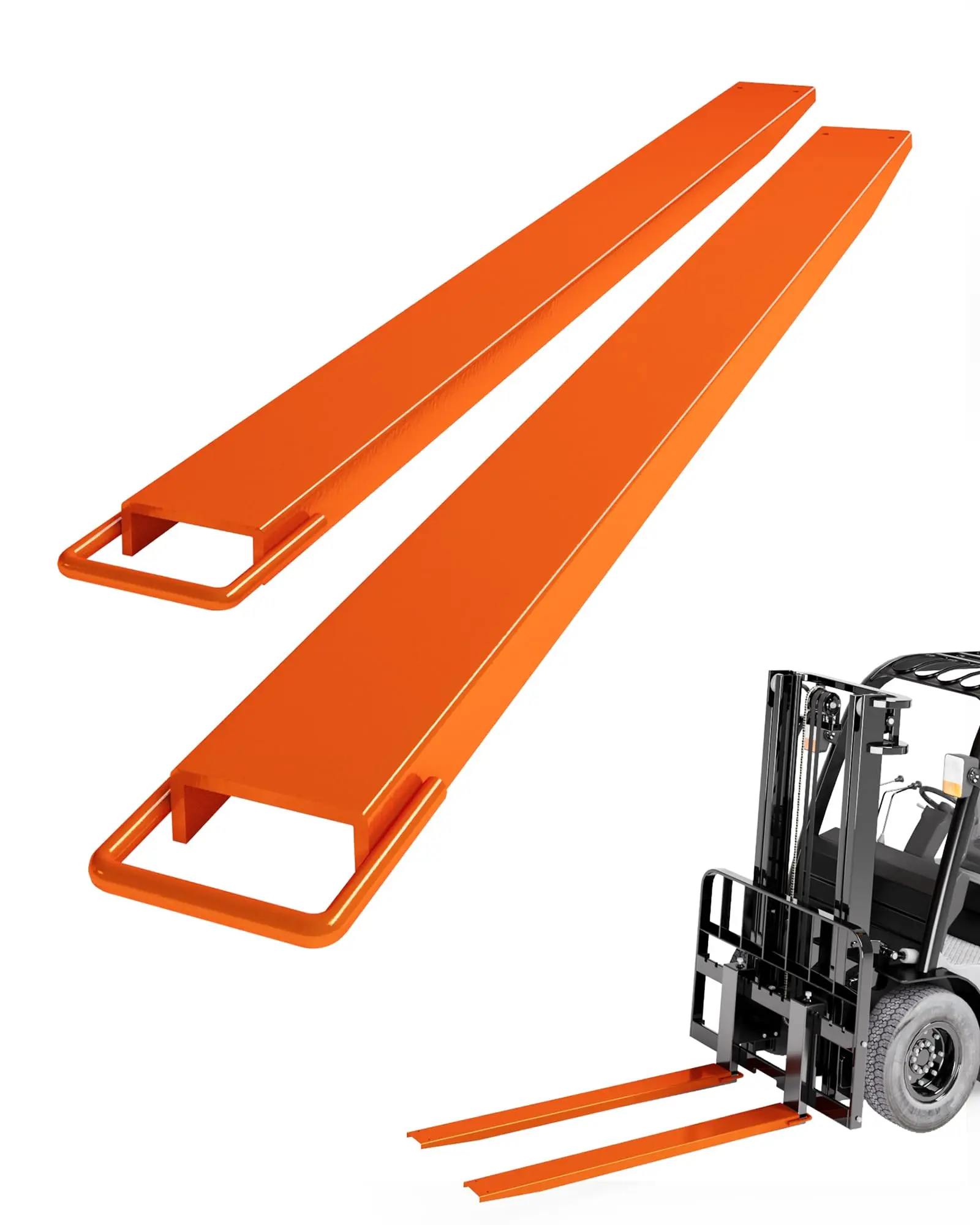【GARVEE】72"Forklift Extensions, 4.5" Width Fork Extensions, Heavy Duty Steel Pallet Fork Extensions, 1 Pair Forklift Extensions for Forklift Lift Truck Forklift Loaders, Orange