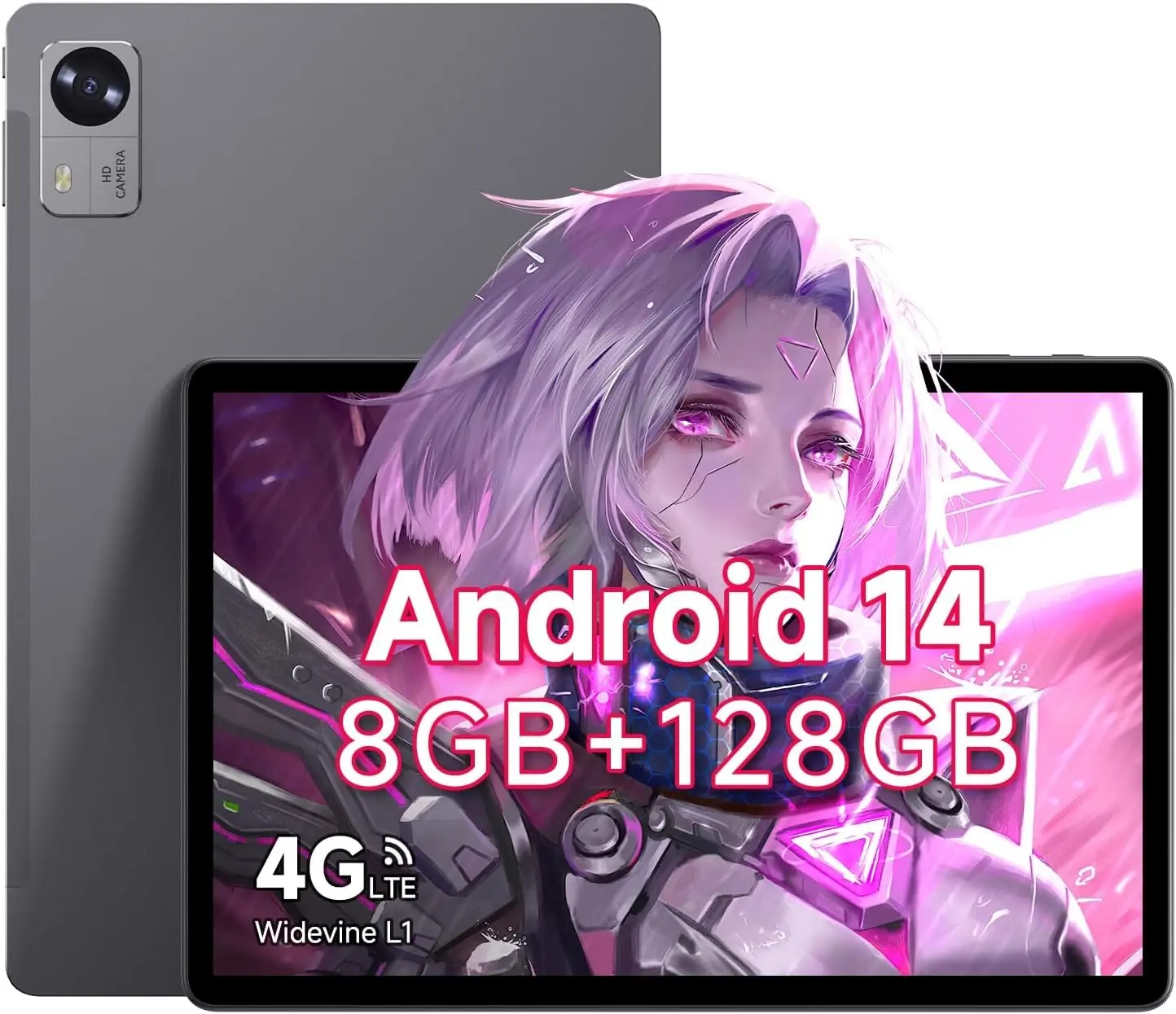 CHUWI Hi10 XPro Android 14 Tablet 10.1‘’, 8GB RAM 128GB ROM, Unisoc T606 Octa-Core, HD IPS Touchscreen Tablet PC,13MP+5MP Camera, Widevine L1,7000mAh,4G LTE, 5G WiFi, GPS,BT 5.0,Type-C, with Case