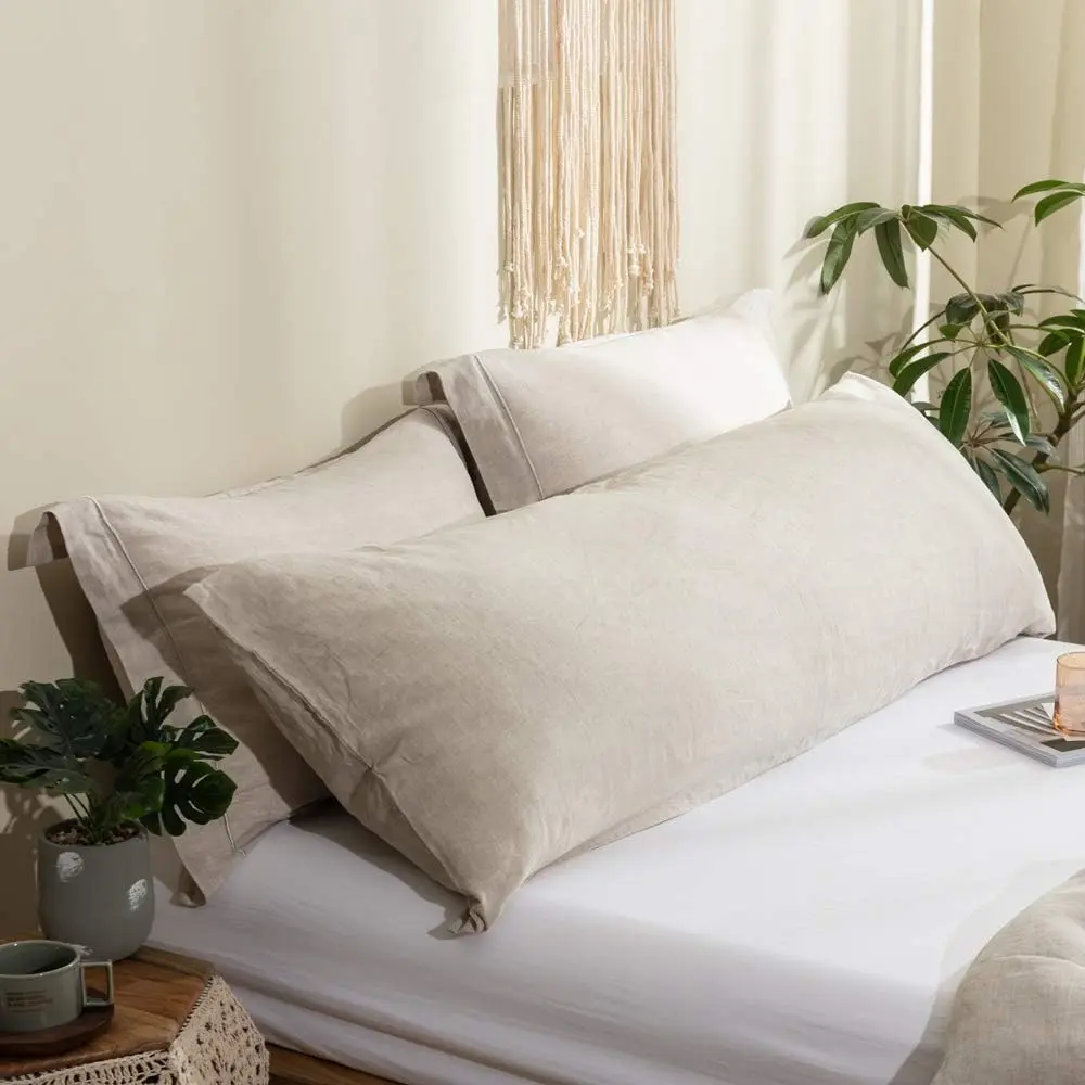 Simple&Opulence Body Pillow Cover 20" x 54",100% Pure Linen, Ultra Soft and Breatherable, Body Pillowcase with Envelope Closure for Adults,summerwins