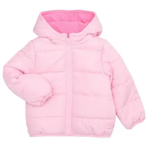 LONDON FOG Little Girls' Fleece Lined Hooded Puffer Coat, Light Pink, 4