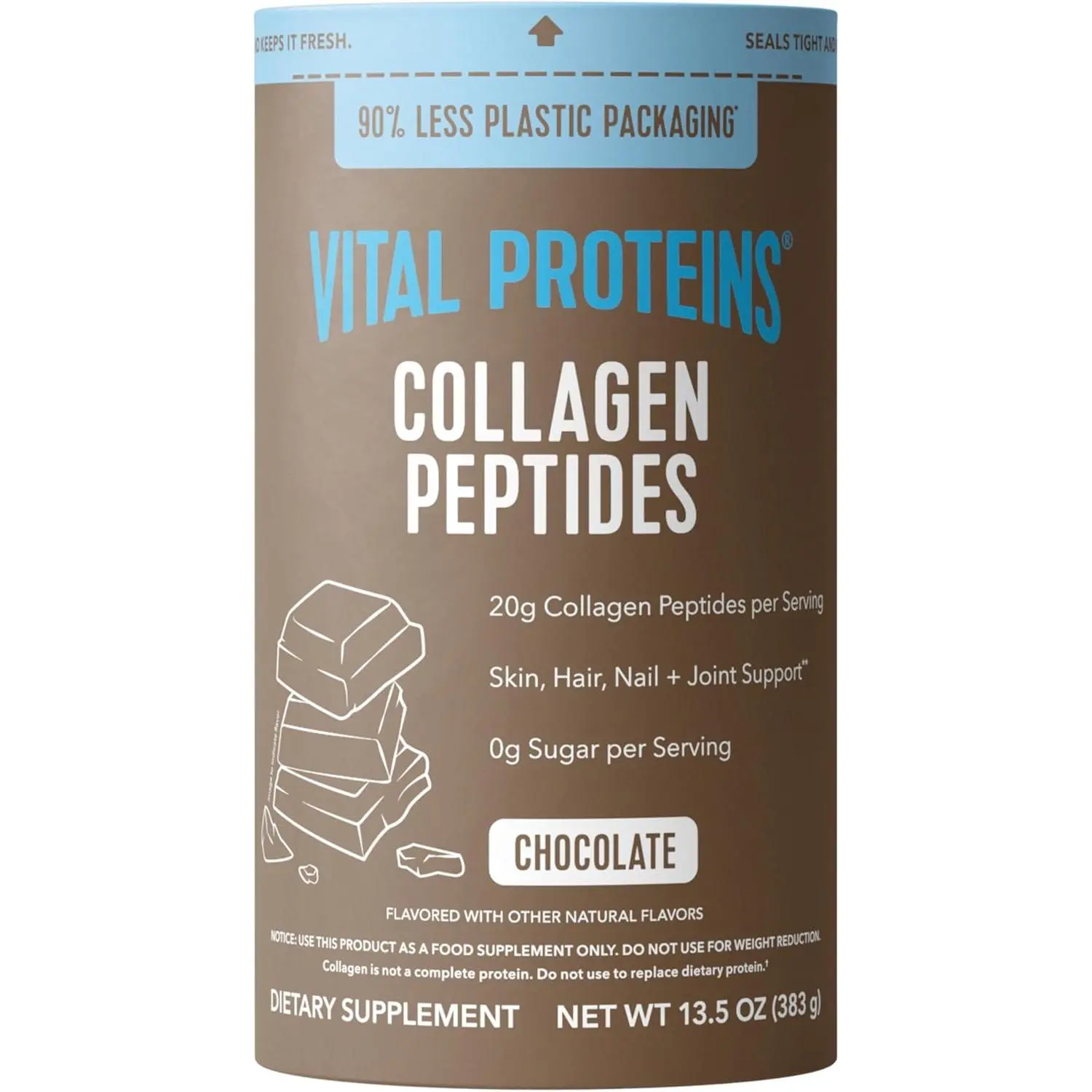 (choose flavor) Vital Proteins Collagen Peptides Powder, Chocolate, 13.5oz | Grass-Fed Collagen Peptides, Supports Hair Skin & Nails, Bones & Joints, Chocolate Flavor, 14 Servings