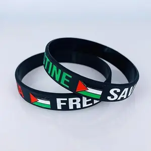 Palestine Flag Bracelet - Show Your Support Craftsmanship, I Stand with Palestine Flag, Save Gaza Silicone Israel Flag Wristband for Men Women