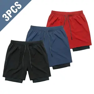MUSDRE Women’s 3-Piece Rayon Athleisure Shorts - Built-In Liner, Fitted Drawstring Elastic Waistband, Plain Cut, Activewear for Casual Running & Outdoor Sports, Summervibes Womenswear Bottoms