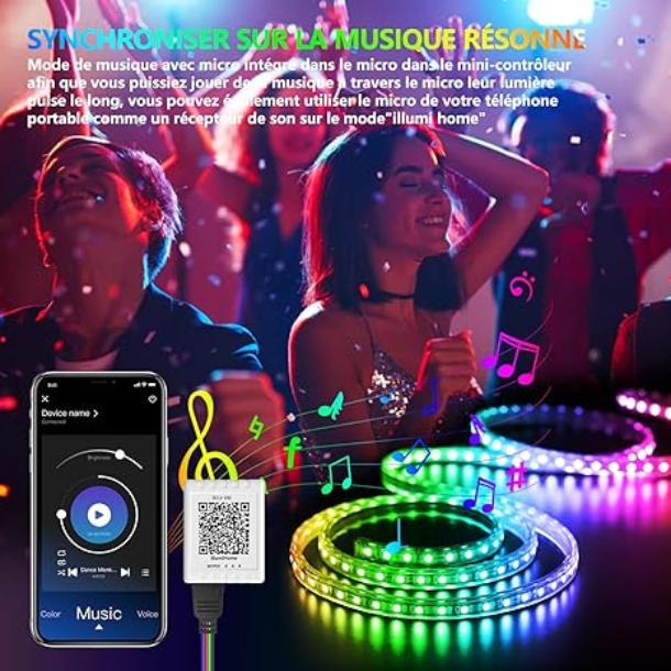 [Limited Time Deal] 100Ft Music Sync Color Changing LED Strip Lights with Remote, App Control, Built-in Mic (APP+Remote+Mic) Female Male Anniversary Auspicious Birthday Daily Engagement Fabric Valantine