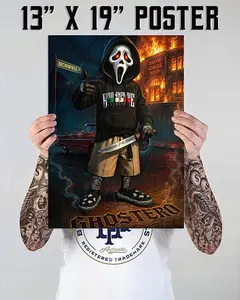 Ghostero Poster 13" x 19" Chicano Style Cholo Theme Artistic Wall Art Decor Ornaments for Room Decoration