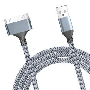 30-Pin USB Charger  3.3FT,   & Sync Nylon-Braided Cord Compatible with  4/4S/3G/3GS, iPad 1/2/3, iPod  4/3/2/1, Classic/Nano for Older Generation Devices 1 Pack