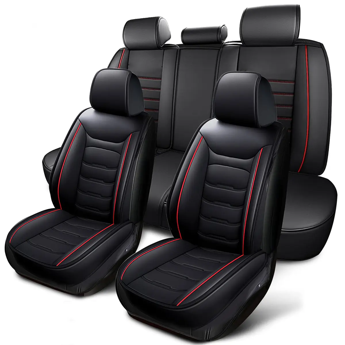 Universal Fit For Nissan Altima/Sentra/Rogue/Versa/Toyota/4Runner/Tacoma,PU Leather Seat Covers Breathable and Comfortable,Full Coverage Car Seat Protector, Auto Interior Accessories