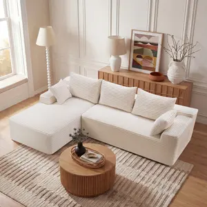 106.3" Cloud Modular Sectional Sofa Couch with L-Shape Chaise,Modern Minimalist Upholstered Couches for Living Room Bedroom,Deep Seat Corner Couch,No Assembly Required