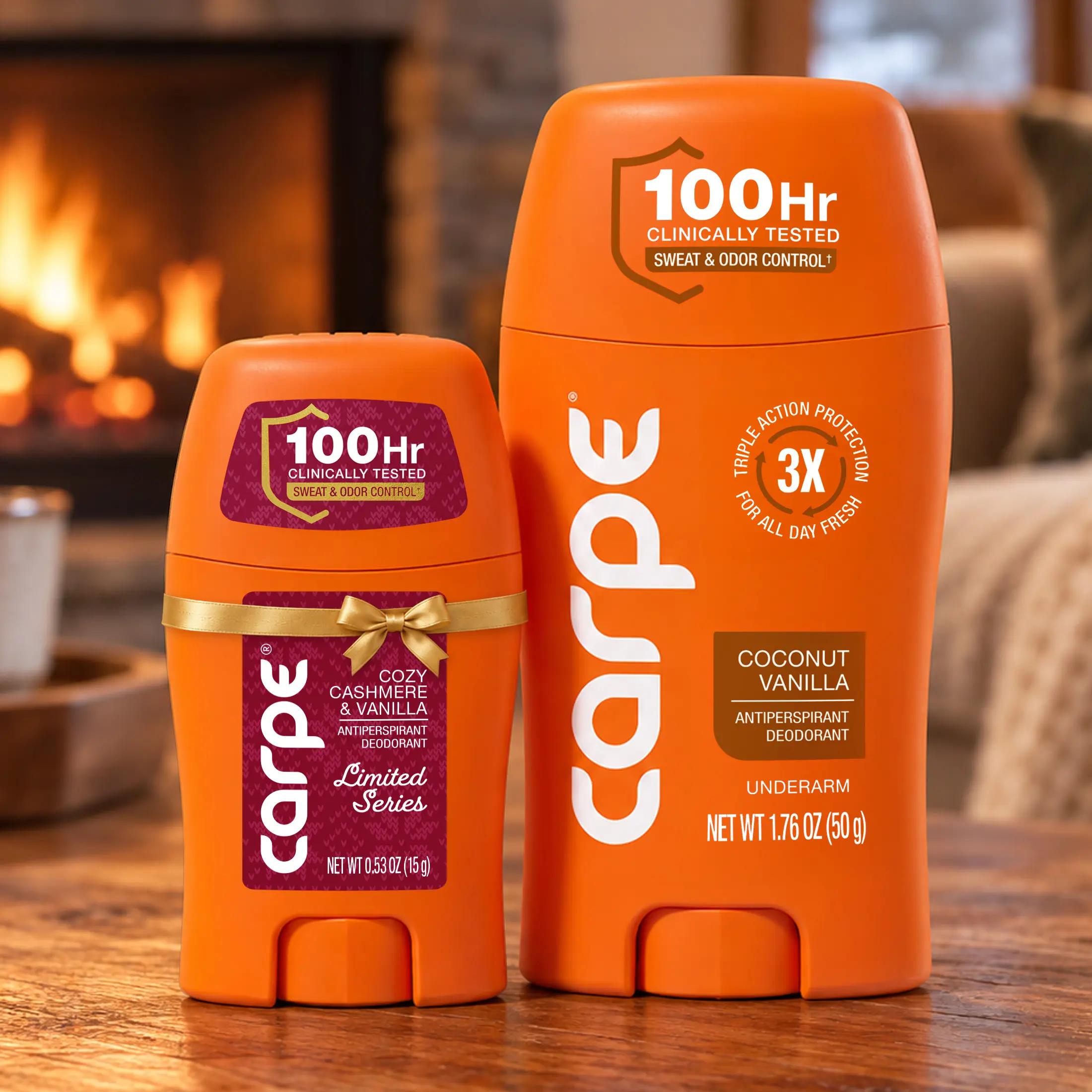 Carpe Deodorant Gift Set - Full Size 100Hr Deodorant + Mini Seasonal Series Carpe Deodorant - 100Hr Sweat & Odor Control - Personal Care / Body Care Gift Set - Beauty Stocking Stuffer - Vegan & Cruelty Free - Baking Soda Free - Nourishes Skin