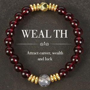 Attract Career Wealth & Luck Bracelet - Ideal For Career And Study - Perfect Holiday Jewelry Gift For Men And Women Colorblock Beaded Crystal Bracelet