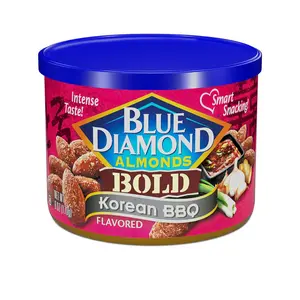 Blue Diamond Almonds, BOLD Korean BBQ, 6oz Can – Bold Flavor! Snack Protein