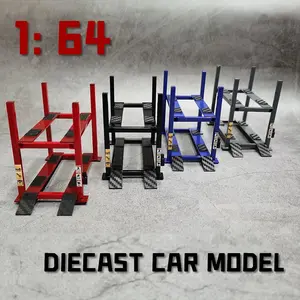Diorama 1/64 Scale Car Lifter Machine Model Car Garage Parking Lot Props Model Repair Workshop Scene Display Model Accessories Gift Toy