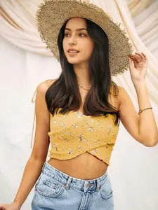 Endless Blu Jade Printed Smoked Top