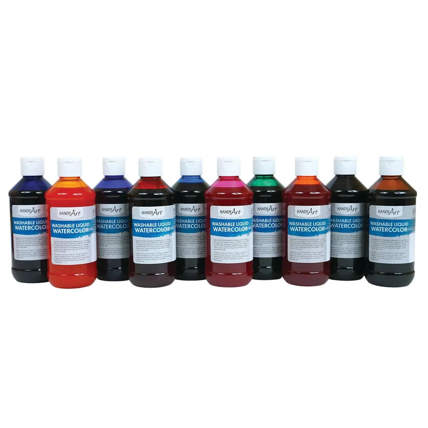 Washable Plastic Liquid Watercolor Paint Bulk Art Set - 10 Pcs, 10 Colors, for Classrooms, Crafting, Art Painting & DIY Projects, Crafting Supplies, Art Painting Supplies