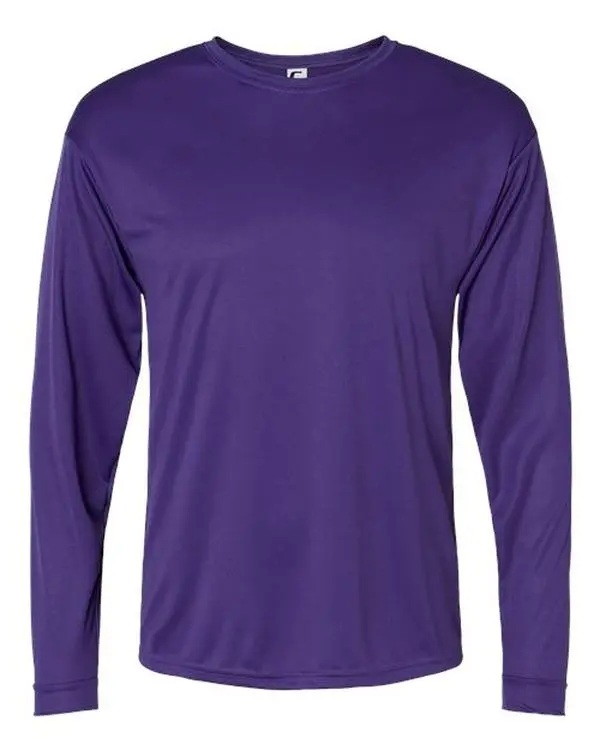 C2 Sport Men's Long-Sleeve Activewear Performance T-Shirt - Male Athletic Apparel with Moisture-Wicking Lightweight Polyester, Breathable Mesh Panels, Sun Protection, Machine Wash Compatibility, Durable Design, Multiple Sizes