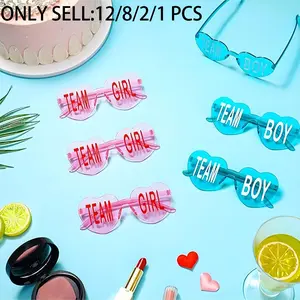 Baby Shower Gender Reveal Sunglasses, Blue & Frameless Sun Glasses, Girl Team Vs Boy Team Decorations, 1/2/6/8/12 Pieces Set, Party Accessories, Party Decoration Supplies