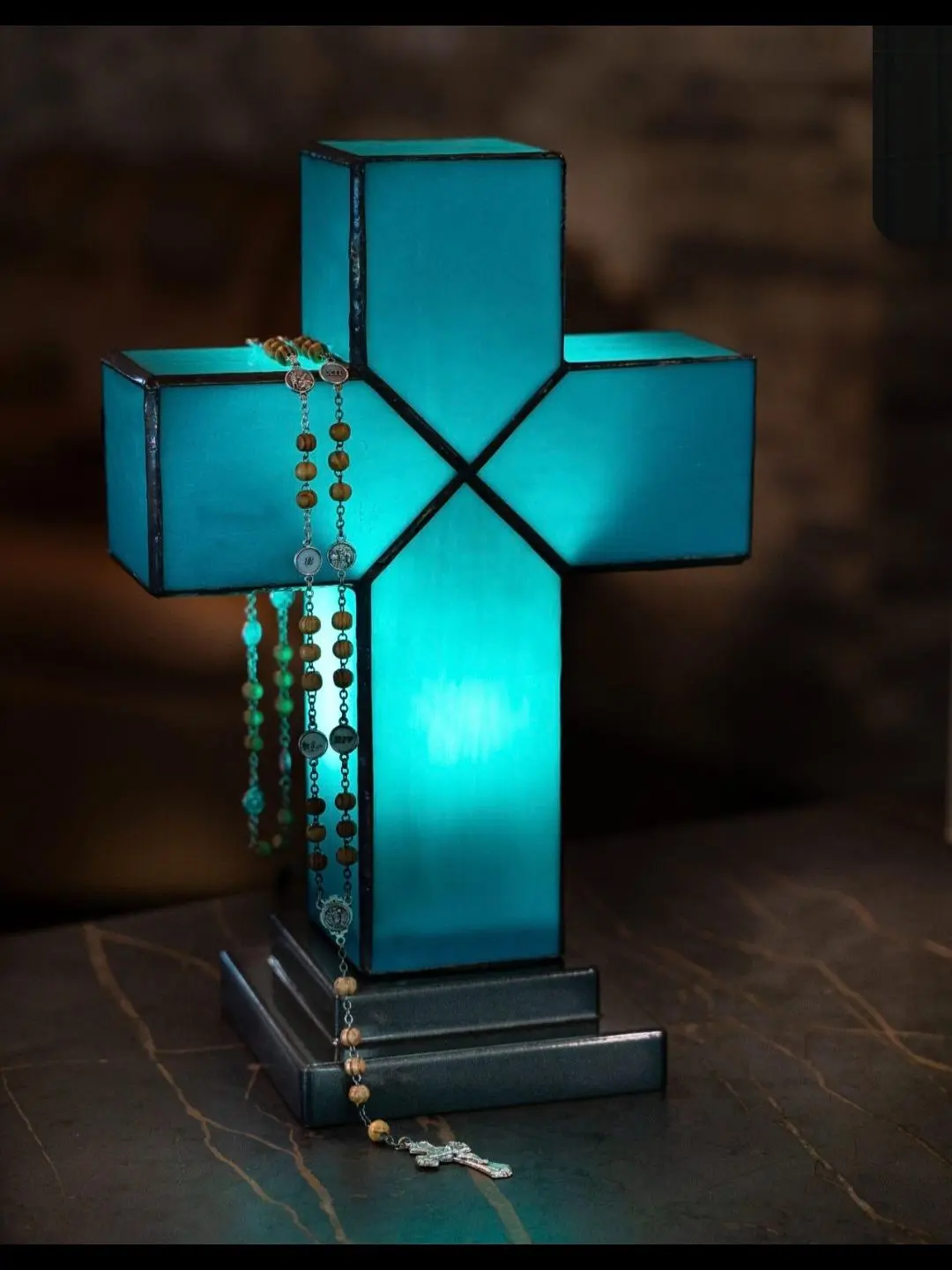 Illuminated Turquoise Lamp