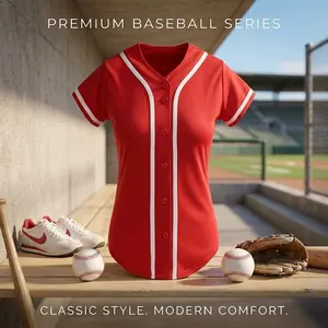 Women's Baseball Jersey - Button Down Softball Jersey Hip Hop Hipster Short Sleeve Sports Uniform Top for Casual Wear Team Sports Practice Game Day Fashion