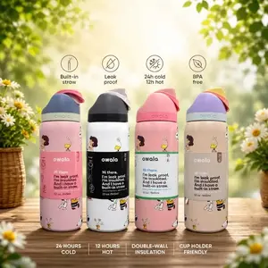 Owala 32oz Water Bottle -Stylish Design, Dual Sip Straw Lid, Leakproof, Portable, Car Cup Holder Friendly, Insulation Flasks for Daily Use, Outdoor Activities