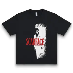 [Scarface T-shirt] Cotton Men's Summer Casual T-shirt | Scarface Movie Poster Inspired Printed Round Neck Short Sleeve