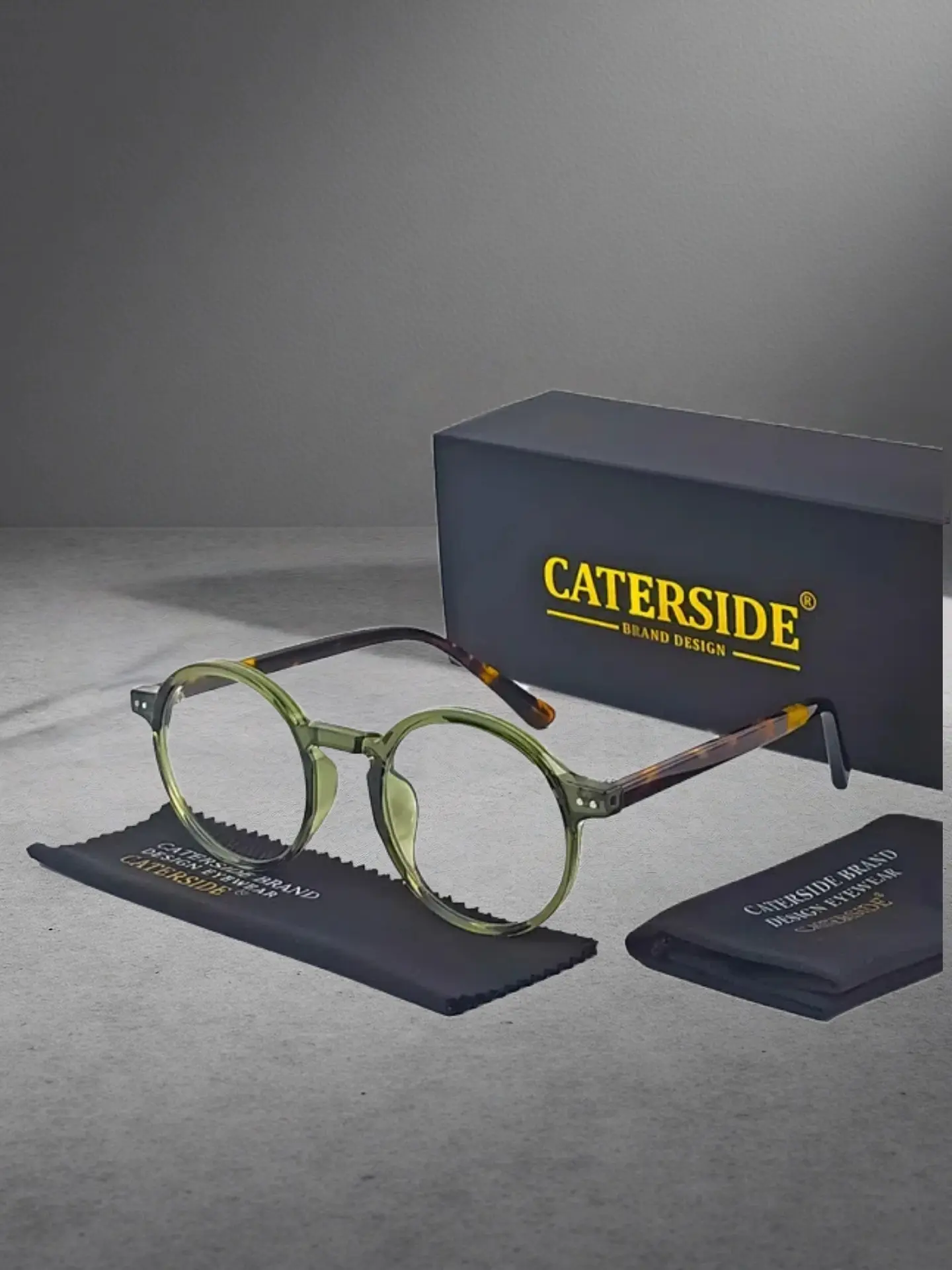 Cateride Vintage Round Frame Blue Light Blocking Glasses, Unisex Casual Style, PC Material, All Seasons, Fashion Accessory
